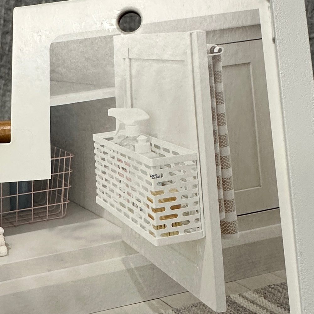 BrightroomOver-the-Door White steel Storage organizer with towel rack